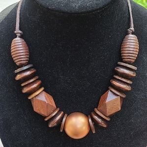 Wooden beaded necklace